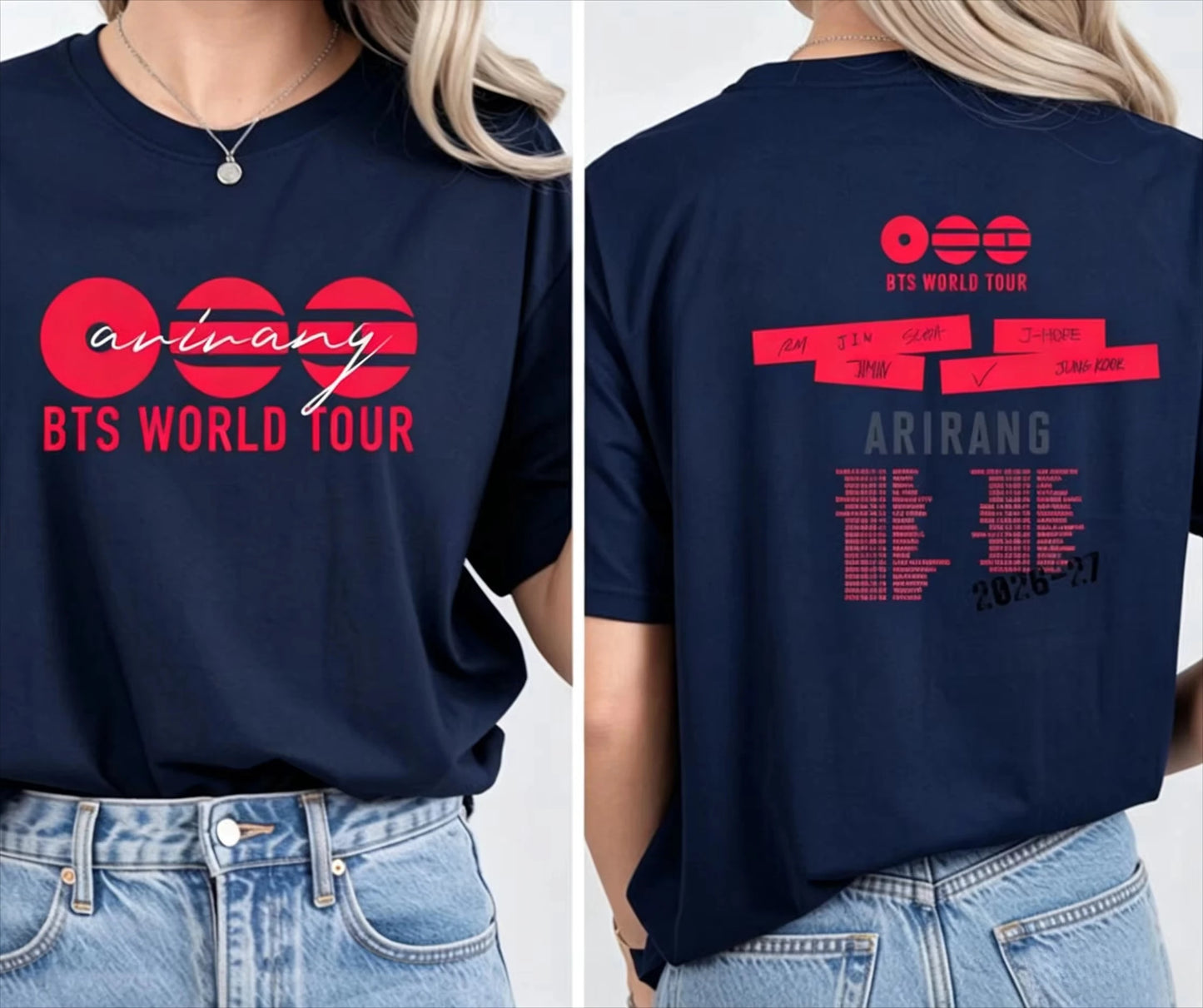 BTS 2.0 Arirang World Tour 2026 — Camiseta Streetwear 100% Algodón Unisex