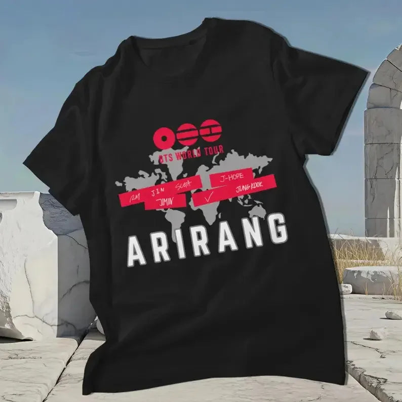 BTS World Tour 2026 — Camiseta Gráfica 100% Algodón Estilo Y2K Unisex