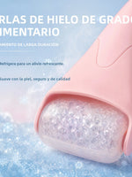 Rodillo de hielo para la cara, herramienta para el cuidado de la piel con terapia de frío, desinflado instantáneo, reduce el enrojecimiento de los poros, reutilizable para pieles sensibles