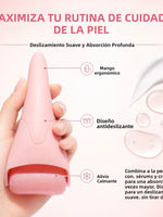 Rodillo de hielo para la cara, herramienta para el cuidado de la piel con terapia de frío, desinflado instantáneo, reduce el enrojecimiento de los poros, reutilizable para pieles sensibles