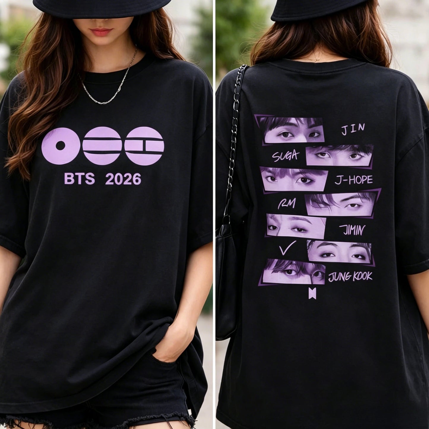 BTS Arirang Tour Eyes 2026 — Camiseta Gráfica 100% Algodón Unisex