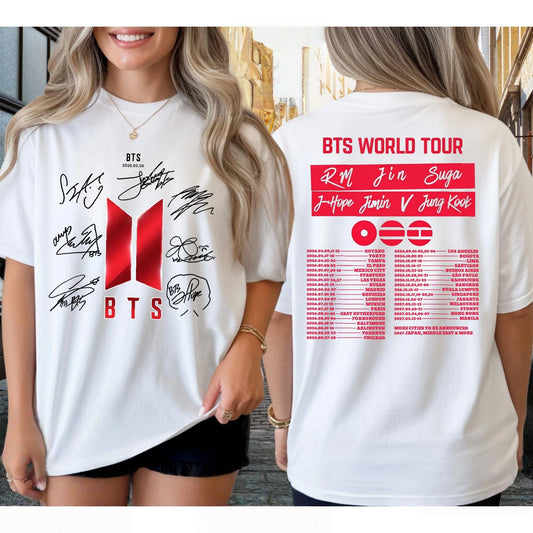 BTS Arirang World Tour 2026 — Camiseta Gráfica Unisex 100% Algodón (Tallas Niño y Adulto)