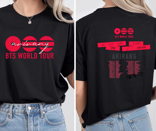 BTS 2.0 Arirang World Tour 2026 — Camiseta Streetwear 100% Algodón Unisex