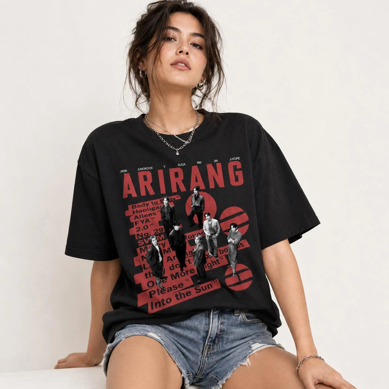 BTS Arirang Album Tour — Camiseta Streetwear 100% Algodón Unisex 2026