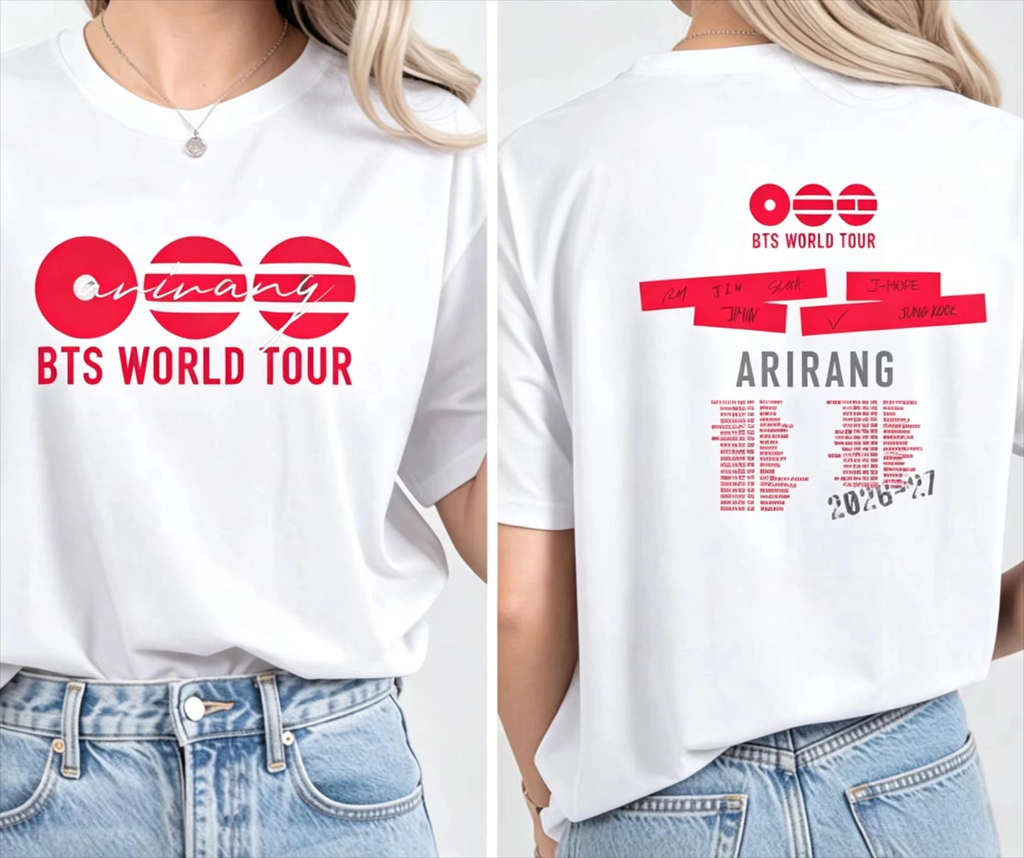 BTS 2.0 Arirang World Tour 2026 — Camiseta Streetwear 100% Algodón Unisex